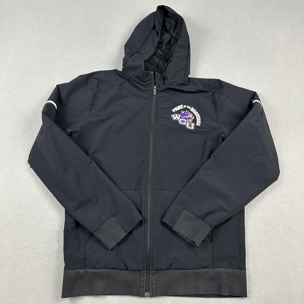 Western Carolina Catamounts Jacket Men Medium Black Hooded NCAA Adidas M *